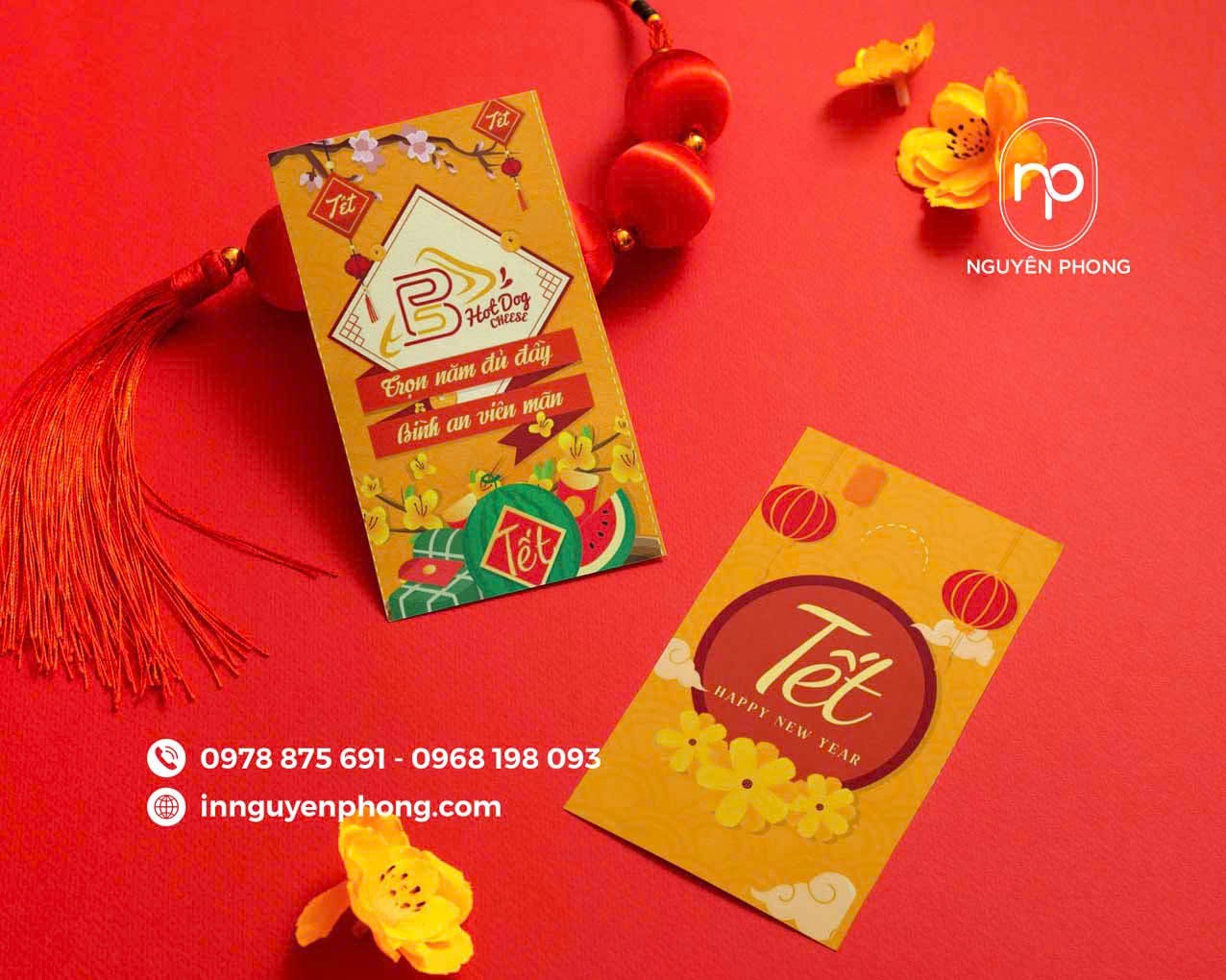 Bao lì xì thiết kế kết hợp màu vàng, đỏ cao cấp